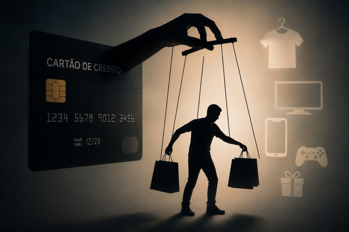 Cartão de crédito controlando decisões de compra: teste se ele é aliado ou vilão financeiro