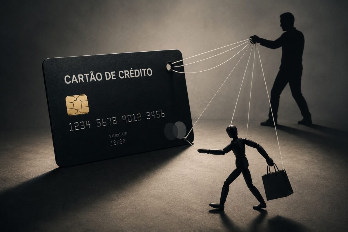 Cartão de crédito controlando decisões de compra: teste se ele é aliado ou vilão financeiro