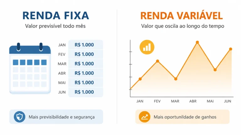 diferença entre renda fixa e renda variável no controle de gastos